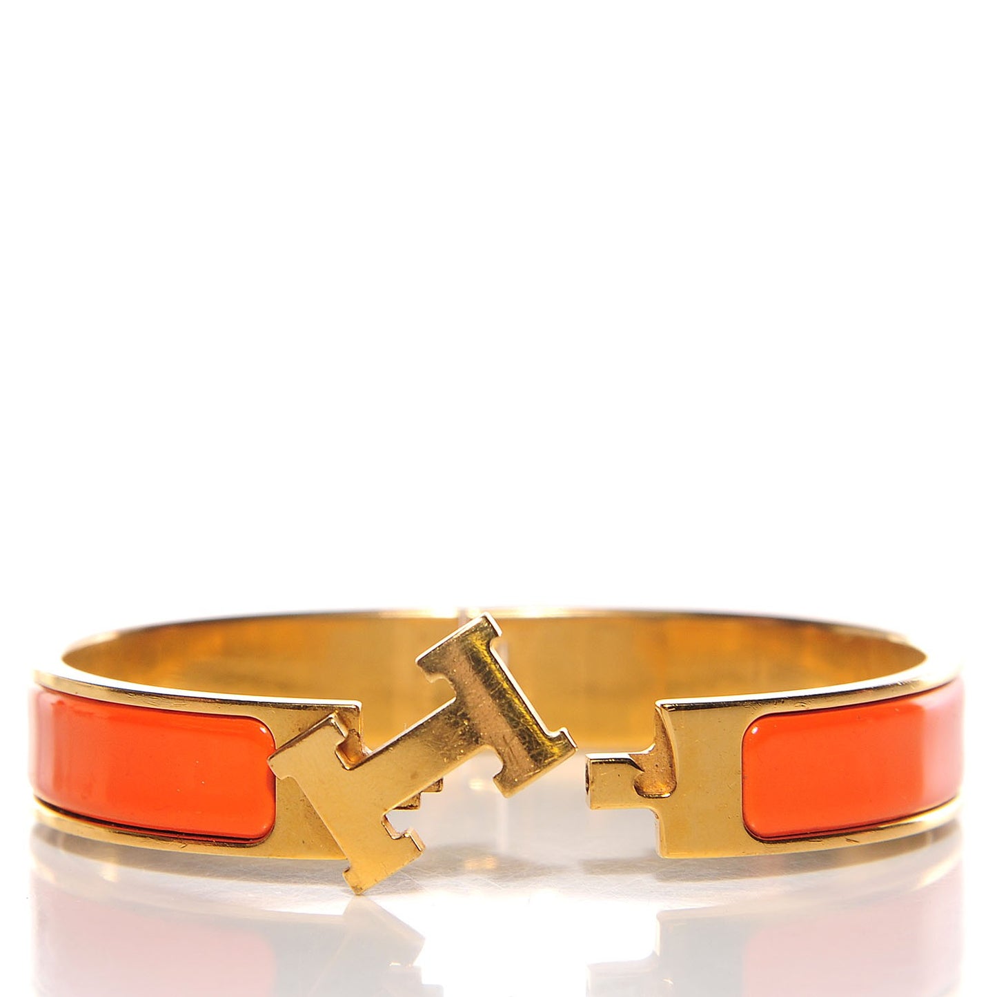 Enamel Narrow Clic Clac H Bracelet PM Orange