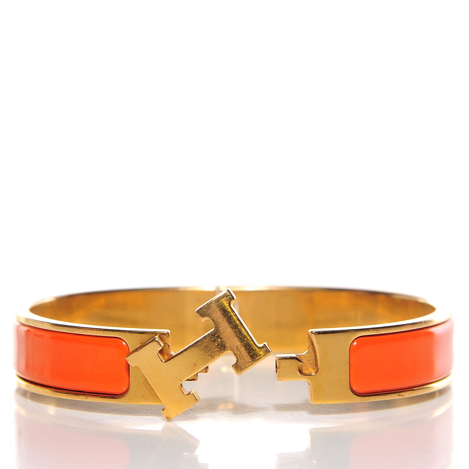 Hermes Enamel Narrow Clic Clac H Bracelet PM Orange 5 of 7