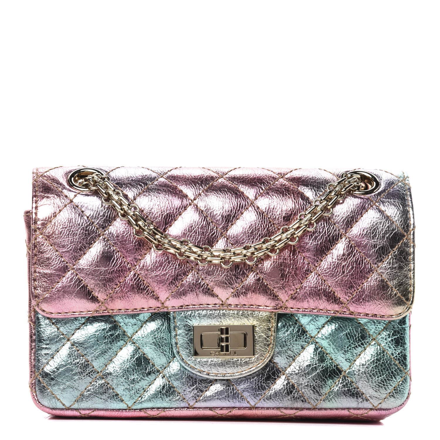 Chanel Metallic Goatskin Quilted Mini 2.55 Reissue Flap Multicolor 1 of 11