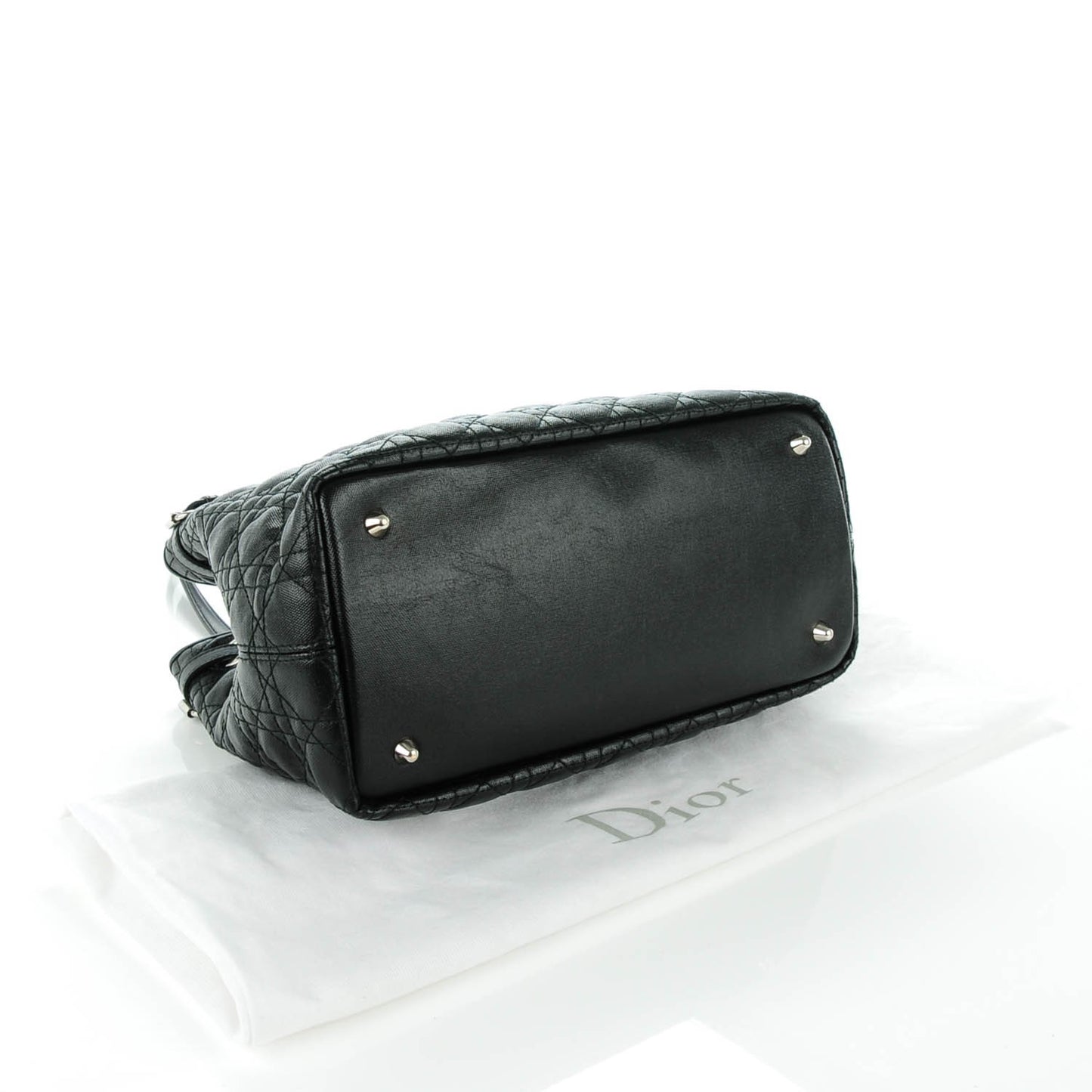 Coated Canvas Cannage Medium Panarea Tote Black