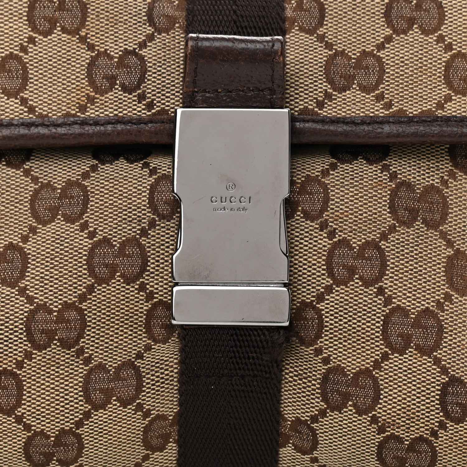 Gucci Monogram Waist Pouch Bag Dark Brown 8 of 16