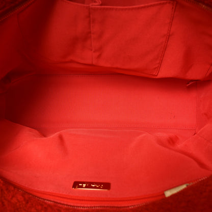 Chanel Wool Tweed Large Zipped Shopping Tote Dark Orange 5 of 11