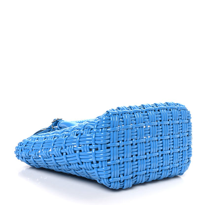Balenciaga Varnished Faux Calfskin Braided XS Bistro Basket Blue 4 of 9