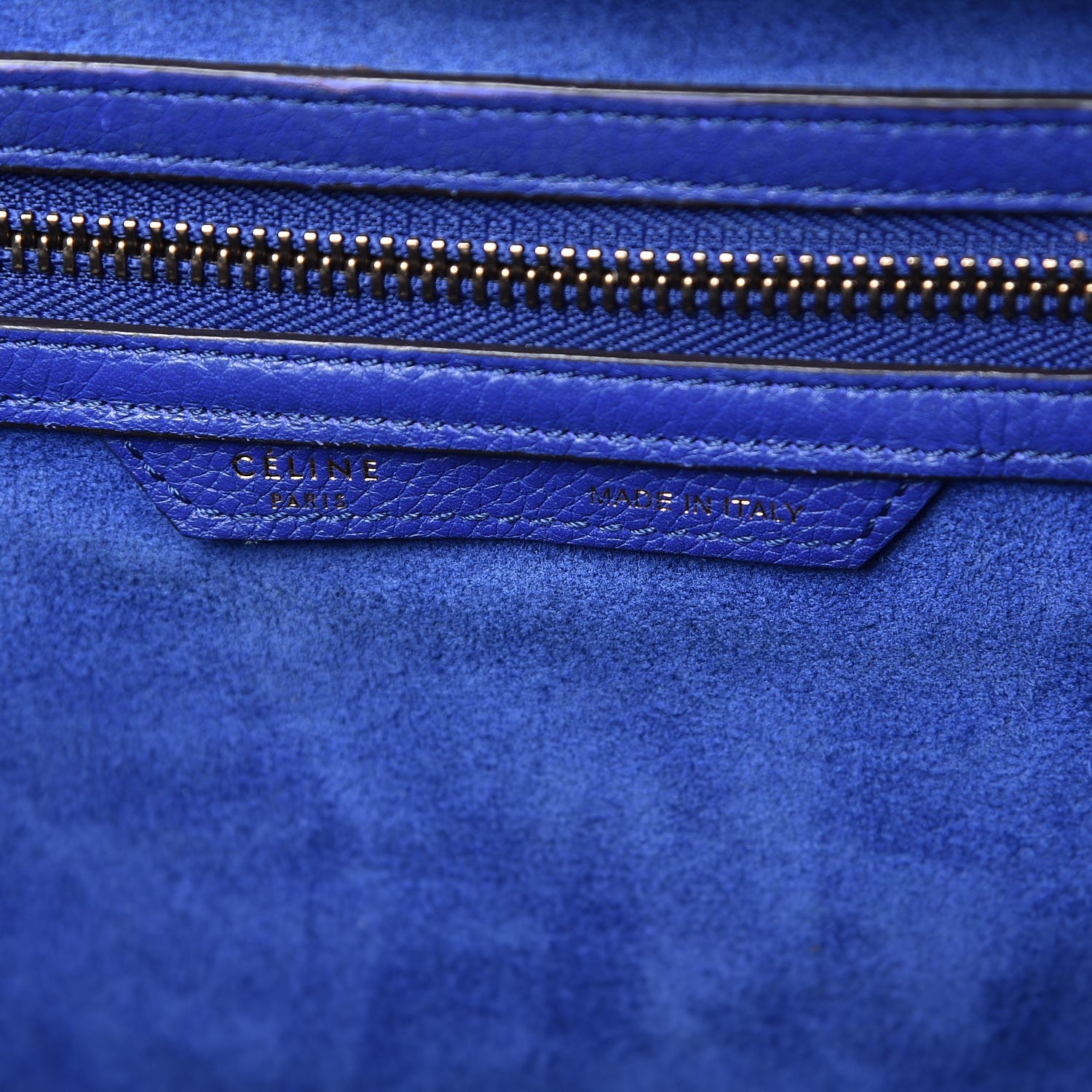 Celine Drummed Calfskin Mini Luggage Indigo 7 of 17