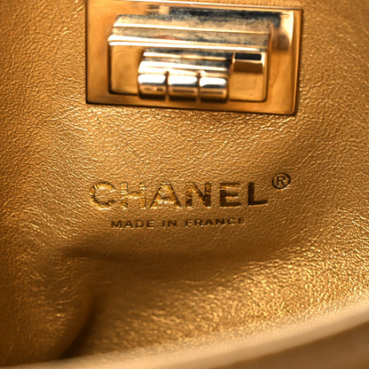 Chanel Metallic Patent Mademoiselle Lock Convertible Wrist Clutch Bag Gold 7 of 10