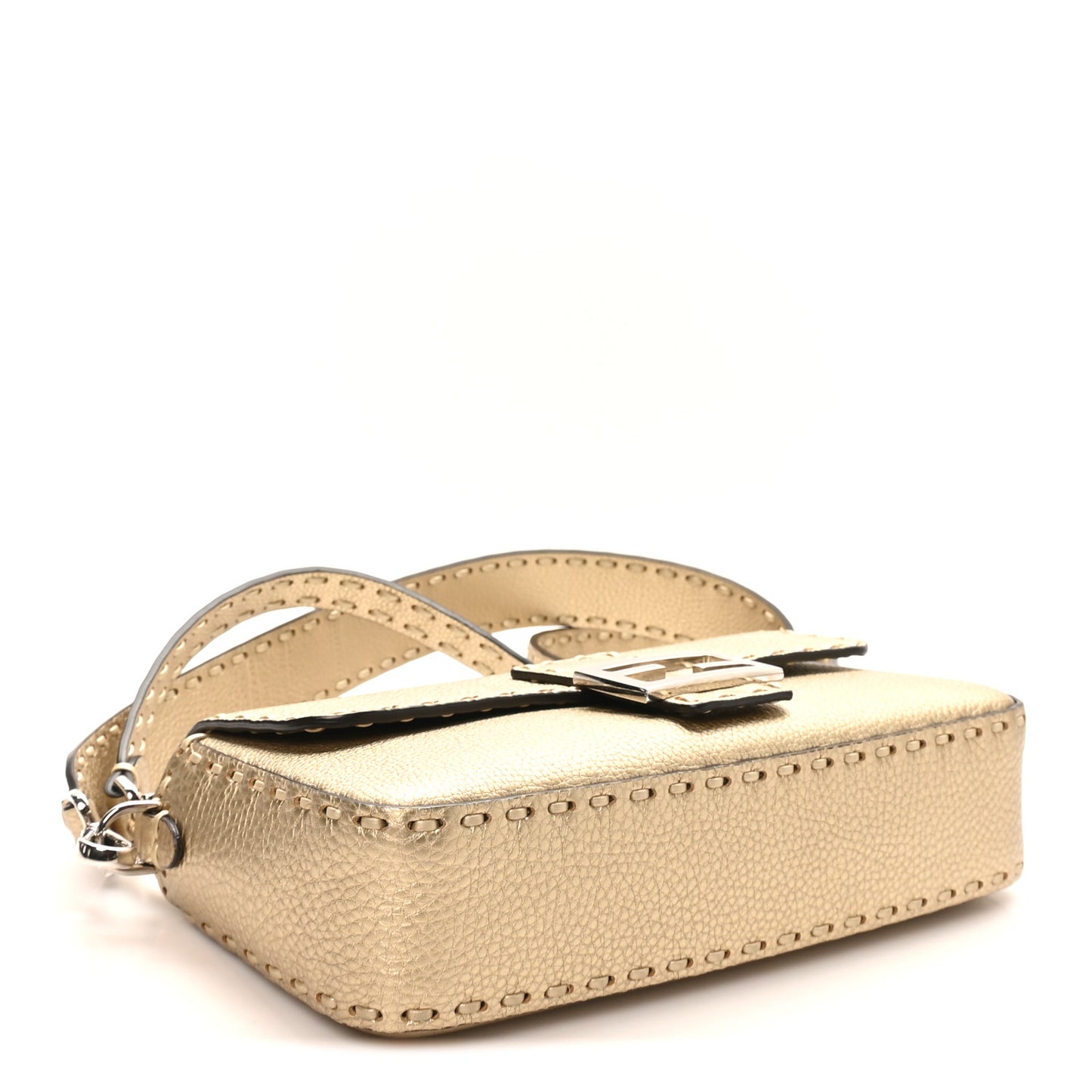 Cuoio Roma Sellerissima Nappa Sintetica Tape Stitch Baguette Platino
