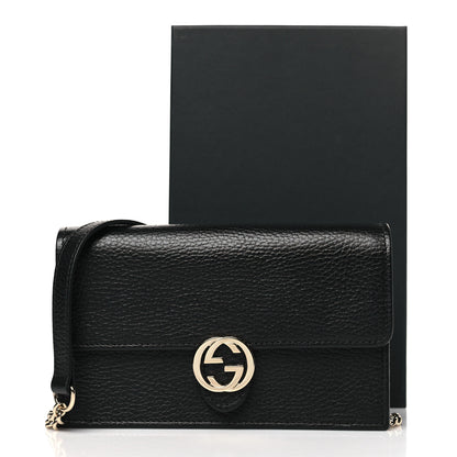 Gucci Dollar Calfskin Interlocking G Chain Wallet Black 11 of 11