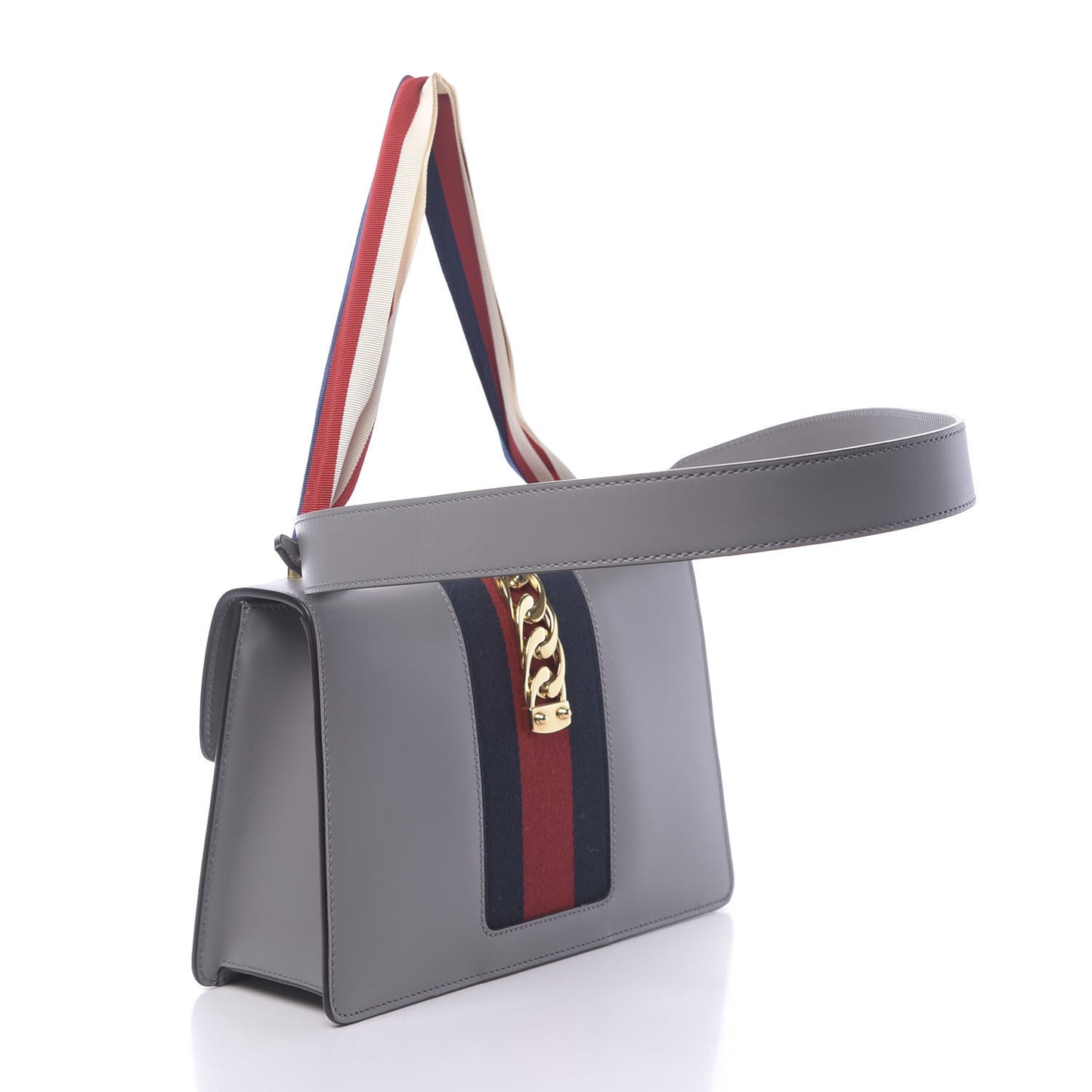 Calfskin Small Sylvie Shoulder Bag Deep Grey