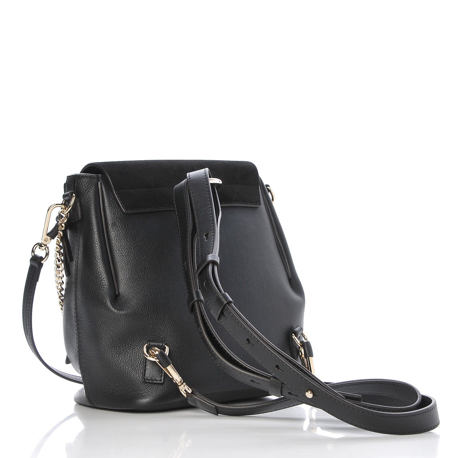 Chloe Suede Calfskin Small Faye Backpack Black 4 of 9