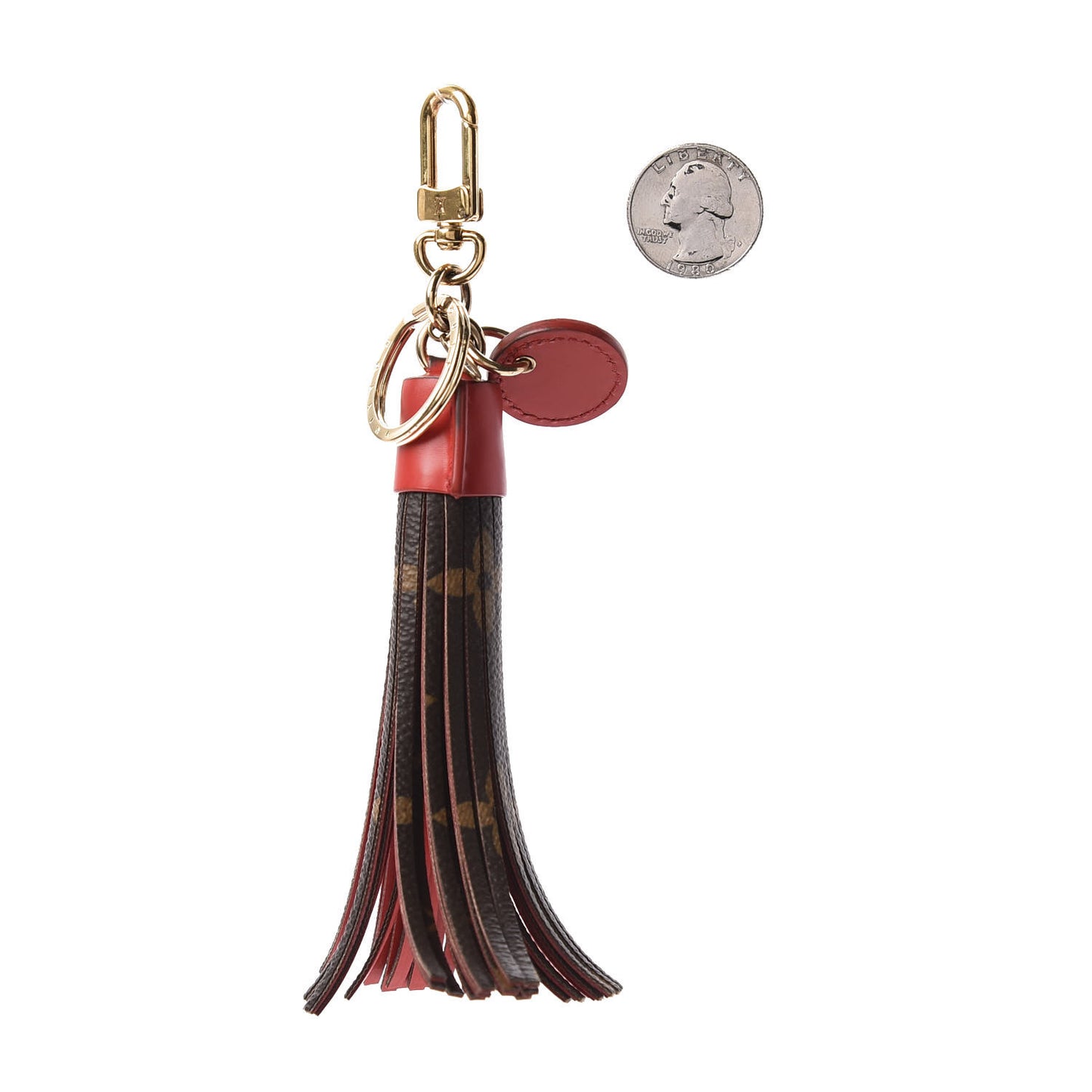Monogram Tassel Bag Charm Red