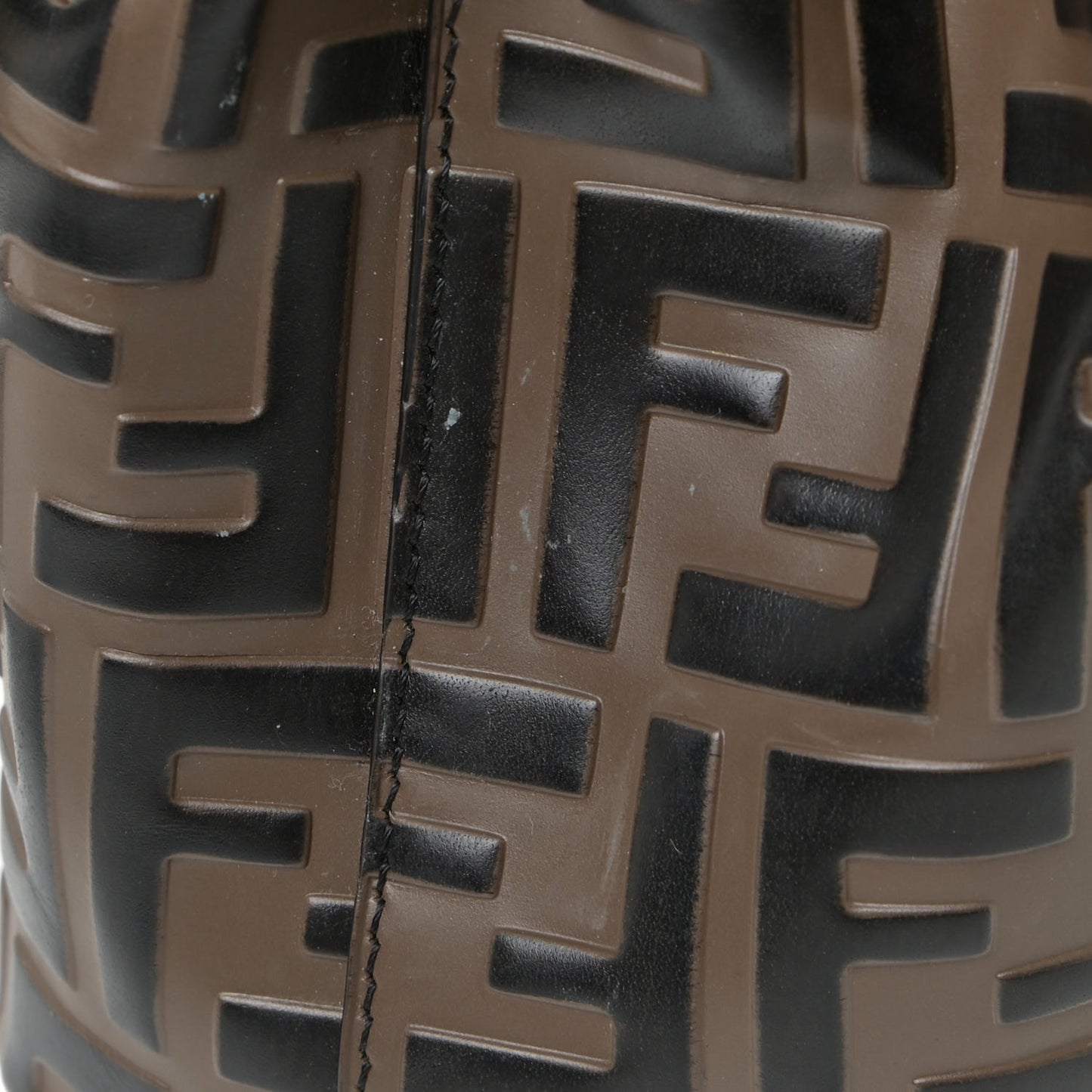 Vitello Liberty F is Fendi Bi-Color FF 1974 Embossed Mini Mon Tresor Bucket Bag Maya Black
