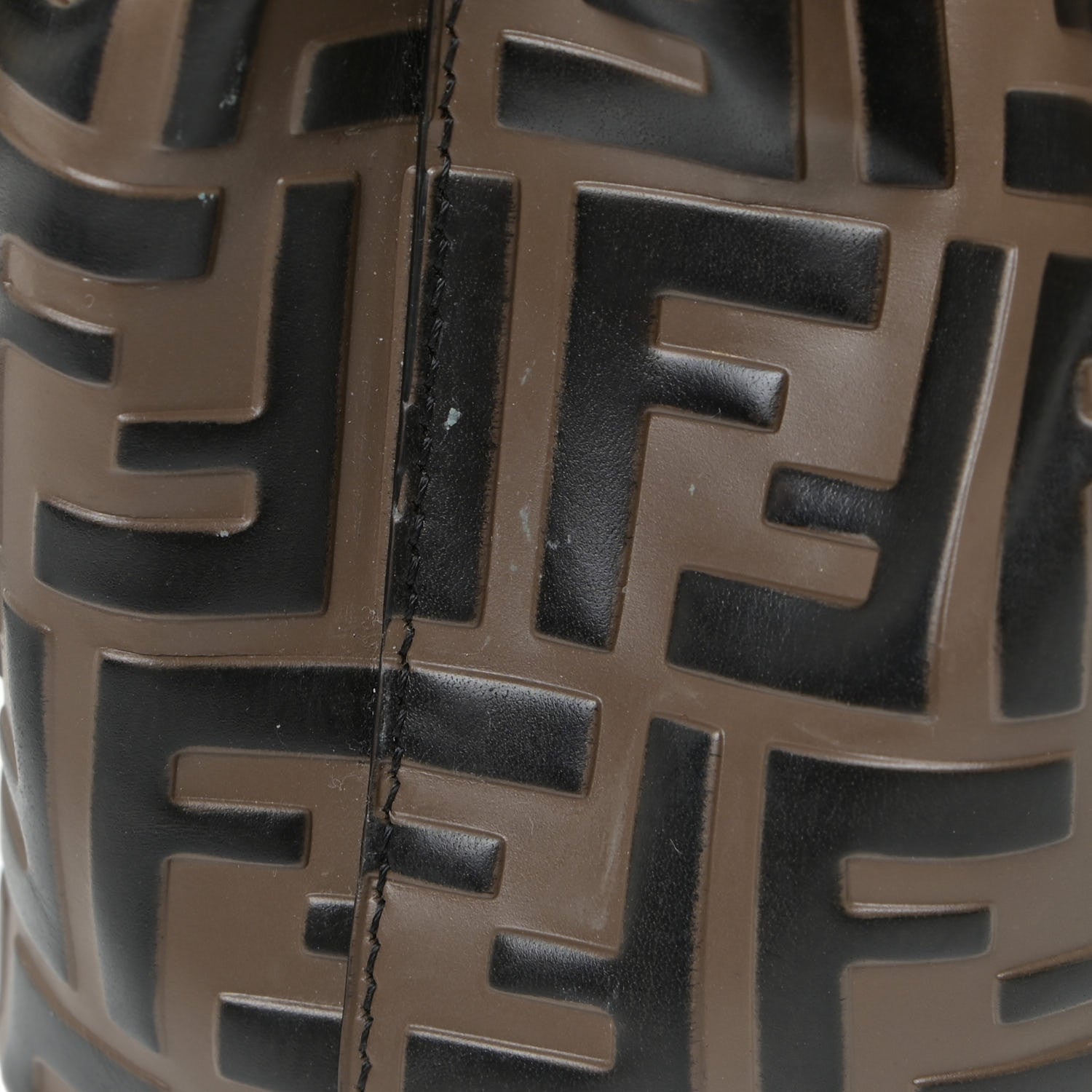 Fendi Vitello Liberty F is Fendi Bi-Color FF 1974 Embossed Mini Mon Tresor Bucket Bag Maya Black 12 of 13