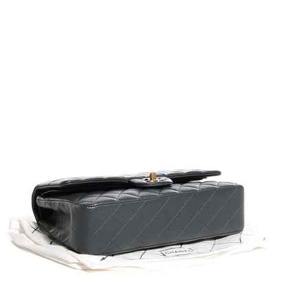 Chanel Lambskin Quilted Medium Double Flap Charcoal Grey 4 of 9