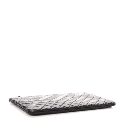 Chanel Lambskin Quilted Large Cosmetic Case Black 4 of 10