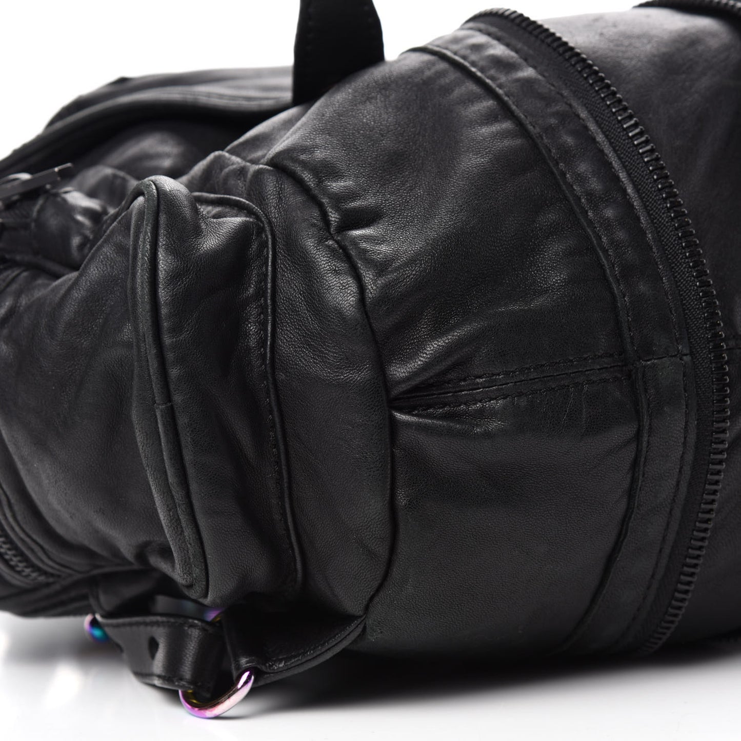 Lambskin Mini Marti Backpack Washed Black Rhodium Hardware
