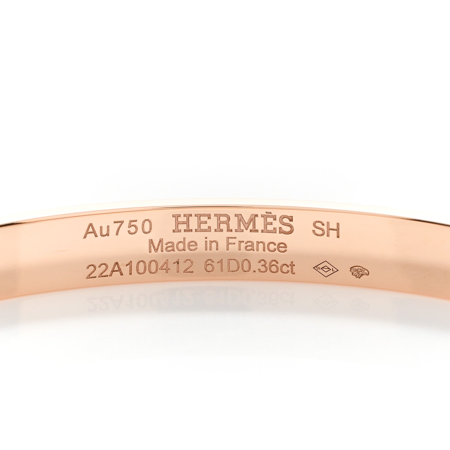 Hermes 18K Rose Gold Diamond PM Kelly Pave Bracelet SH 3 of 4