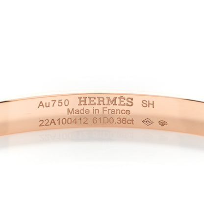 Hermes 18K Rose Gold Diamond PM Kelly Pave Bracelet SH 3 of 4