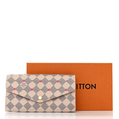 Louis Vuitton Damier Azur Studded Sarah Wallet NM Fuchsia 7 of 7