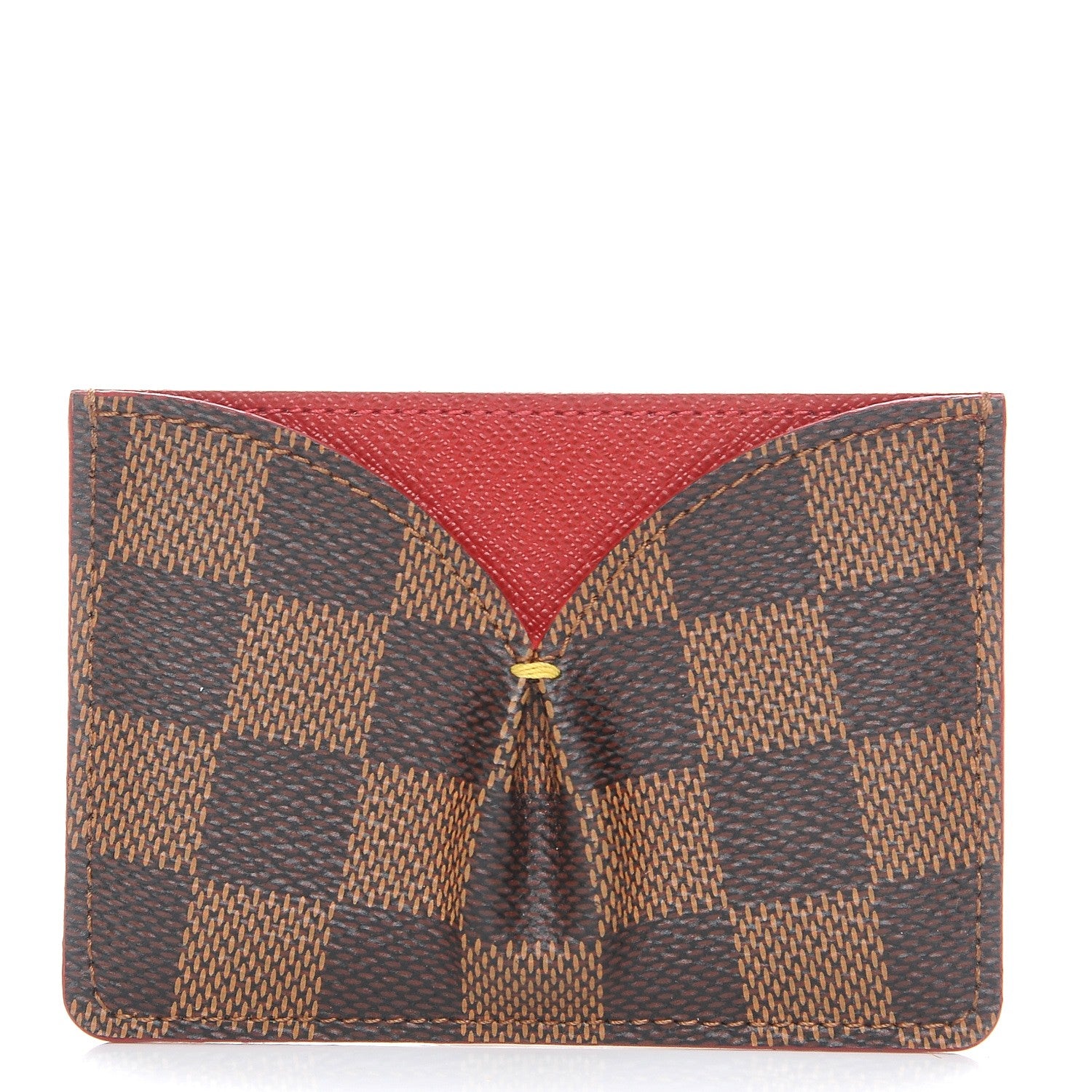 Louis Vuitton Damier Ebene Caissa Card Holder Cherry 1 of 7