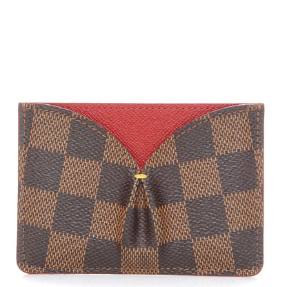 Louis Vuitton Damier Ebene Caissa Card Holder Cherry 1 of 7