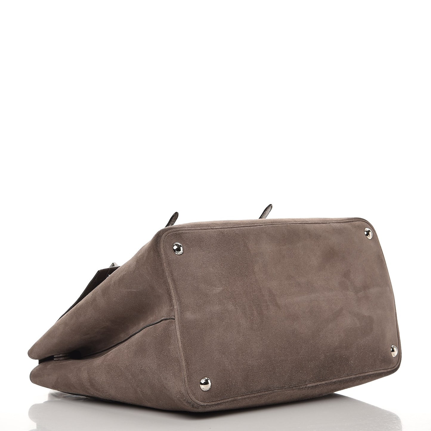 Scamosciato Suede Crocodile Large Convertible Top Handle Tote Grigio