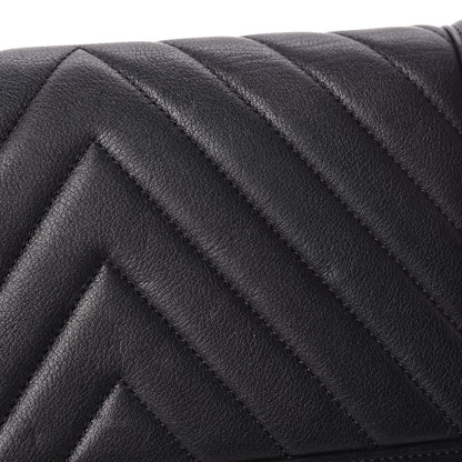 Chanel Calfskin Chevron Quilted Boy Convertible Clutch Flap Black 19 of 21