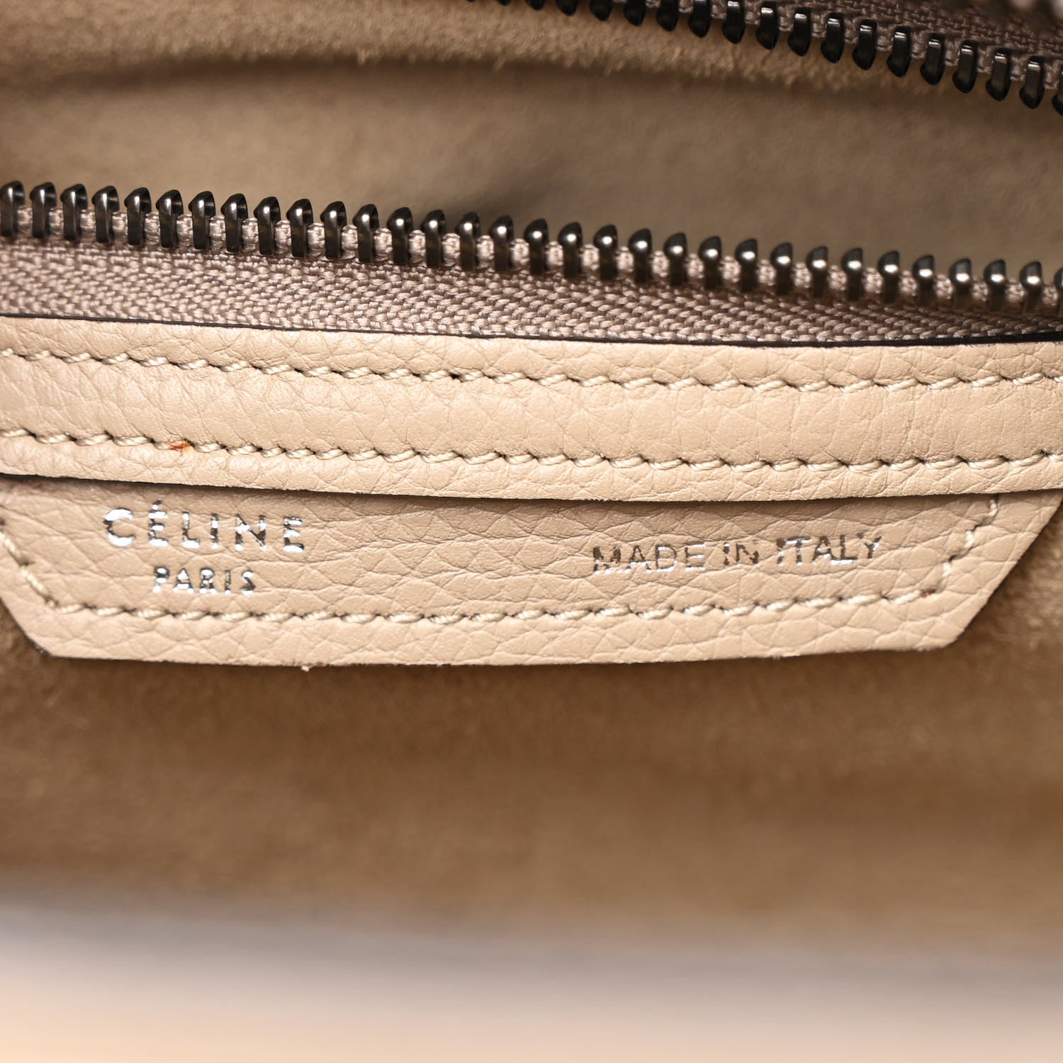 Celine Drummed Calfskin Micro Luggage Dune 6 of 10