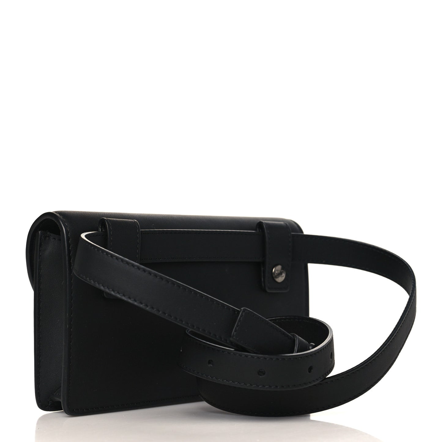 Ultra Matte Calfskin Saddle Belt Bag Black