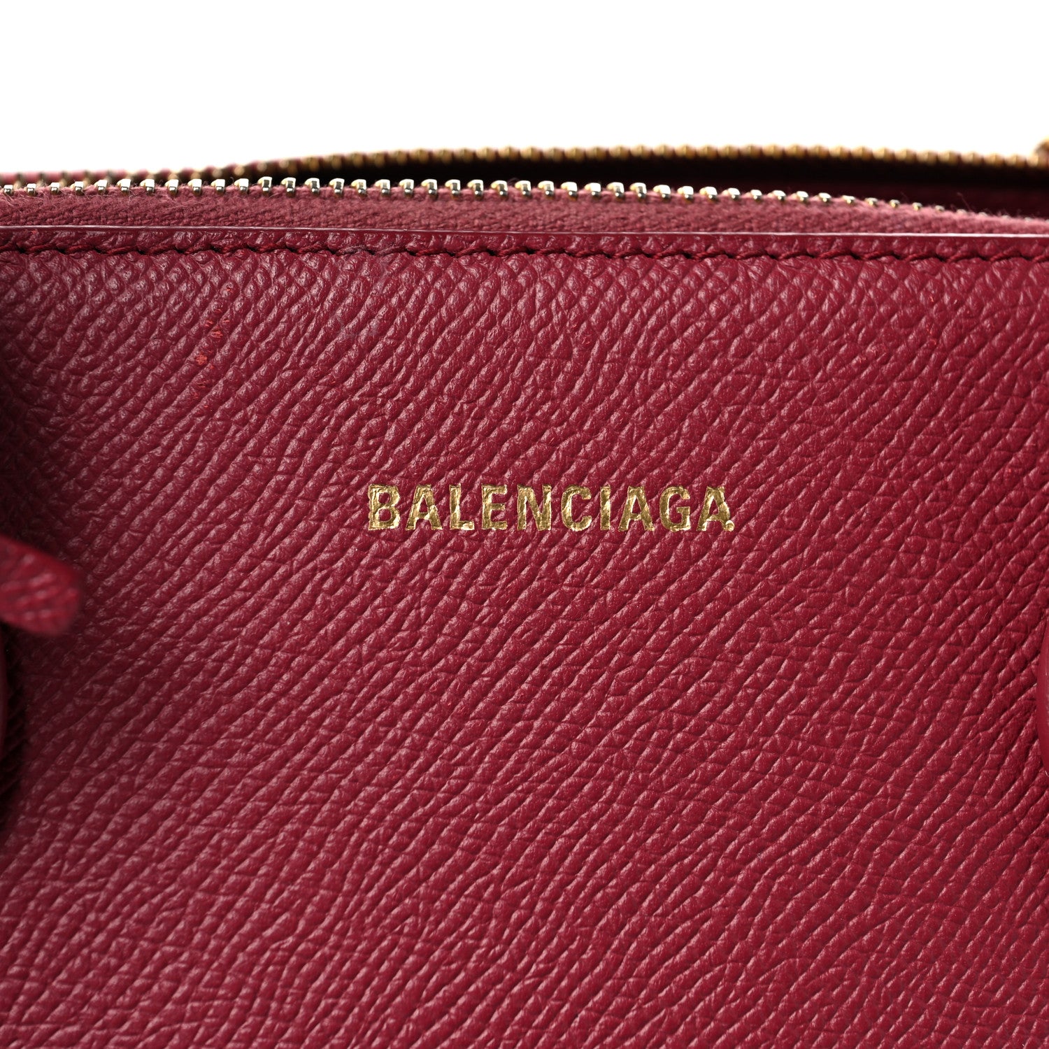 Balenciaga Signature Grained Calfskin Logo S Ville Top Handle Bag Rouge Grenat White 7 of 11