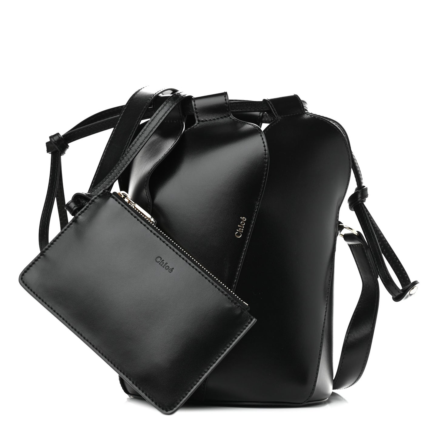 Smooth Grained Calfskin Small Tulip Bucket Bag Black