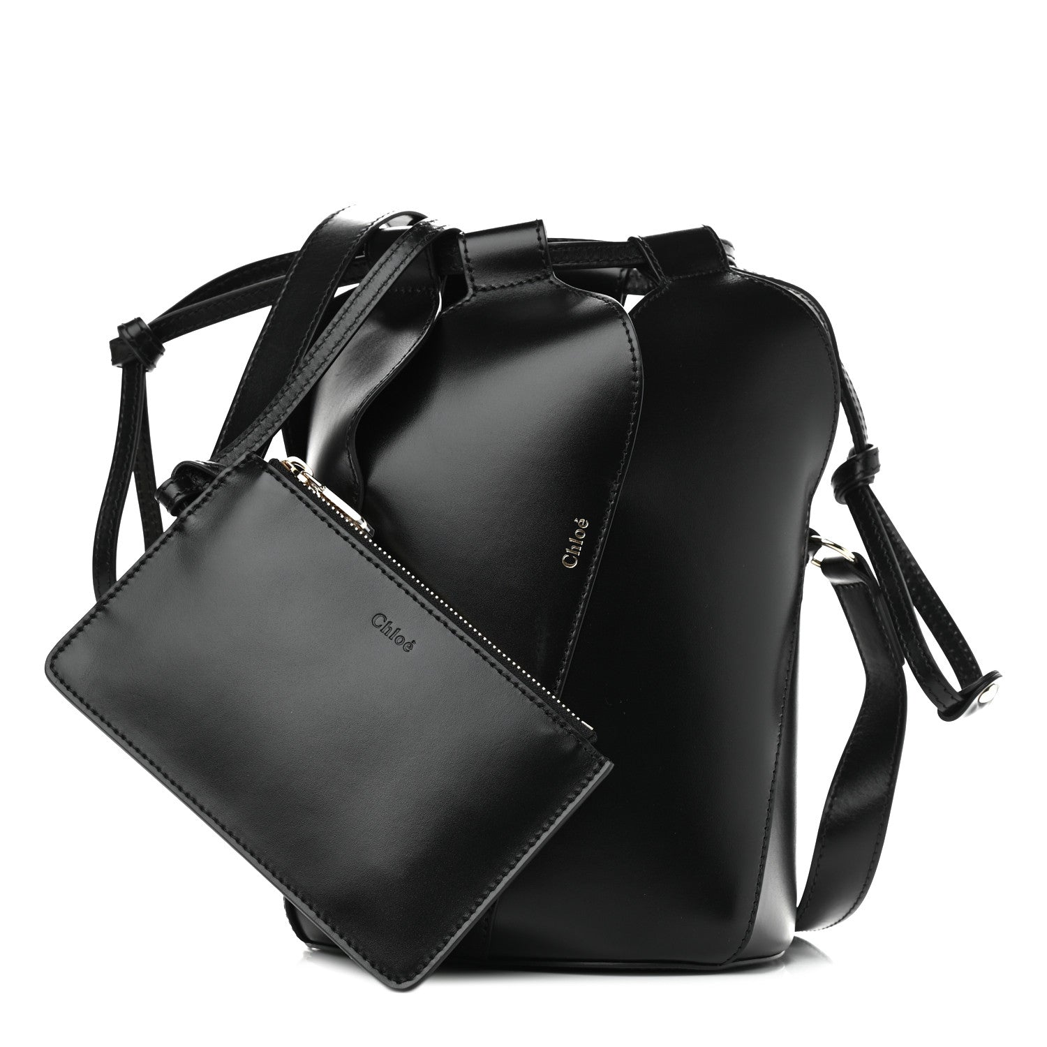 Chloe Smooth Grained Calfskin Small Tulip Bucket Bag Black 1 of 9