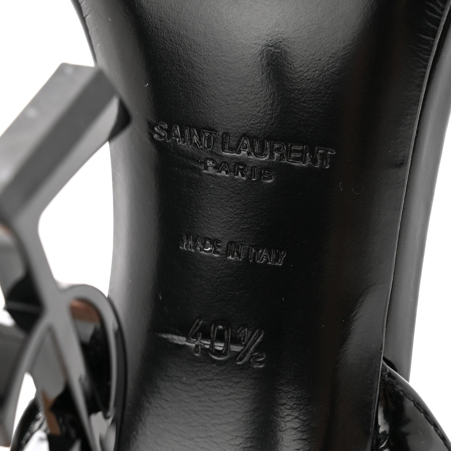 Saint Laurent Patent Calfskin Opyum 110 Sandals 40.5 Black 7 of 10