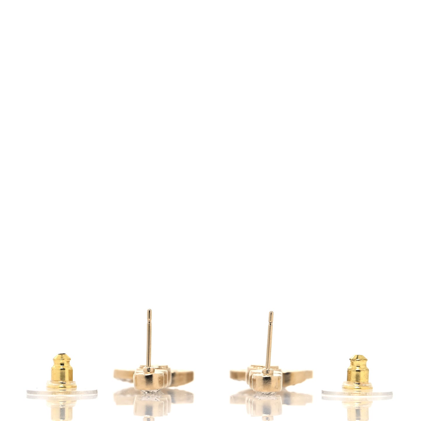 Crystal CC Drop Earrings Gold