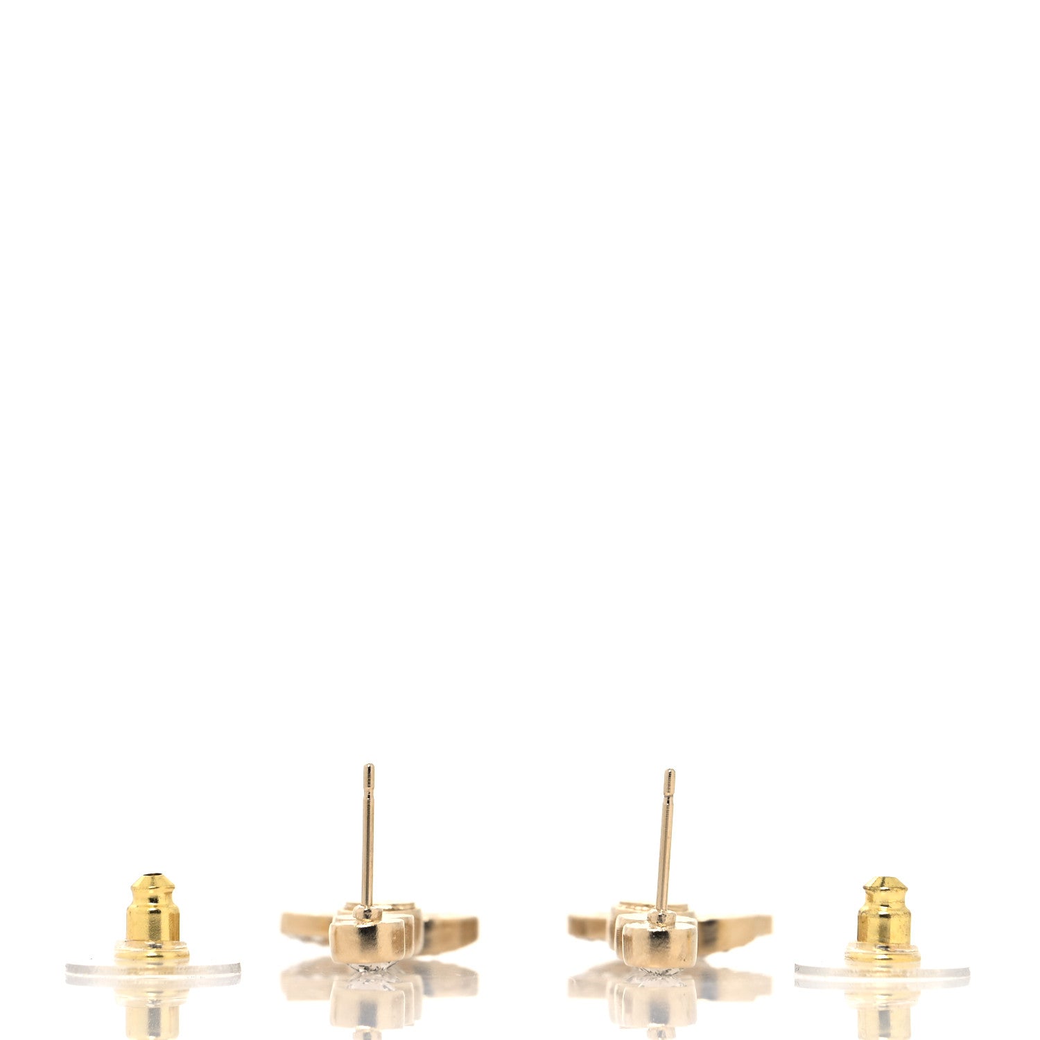 Chanel Crystal CC Drop Earrings Gold 3 of 4