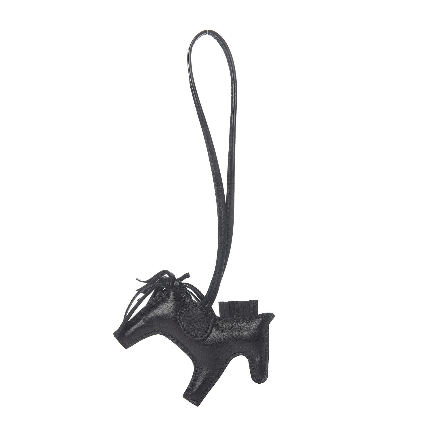 Hermes Milo Lambskin Grigri Rodeo Horse Bag Charm PM So Black 1 of 3