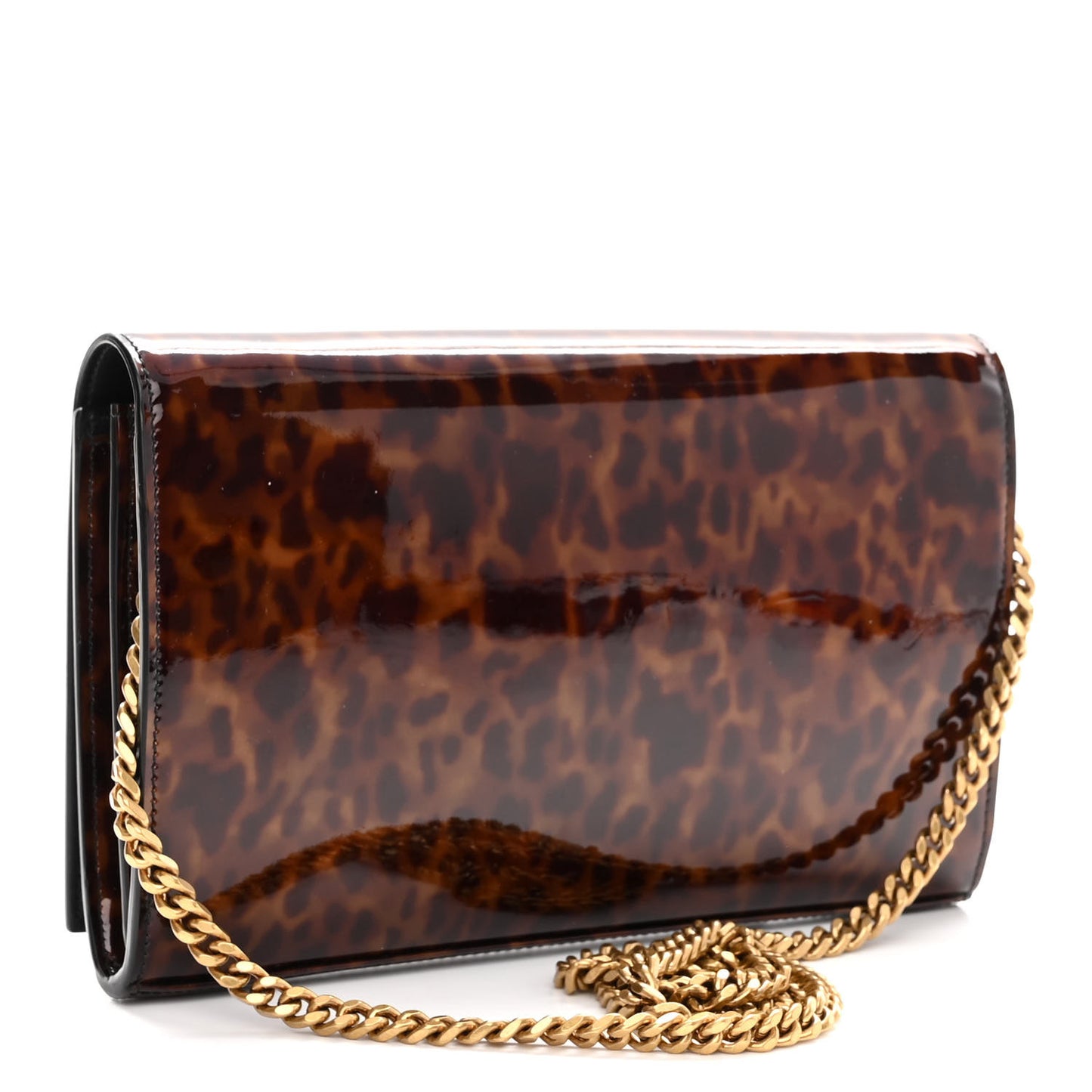 Patent Monogram Chain Wallet Tortoiseshell