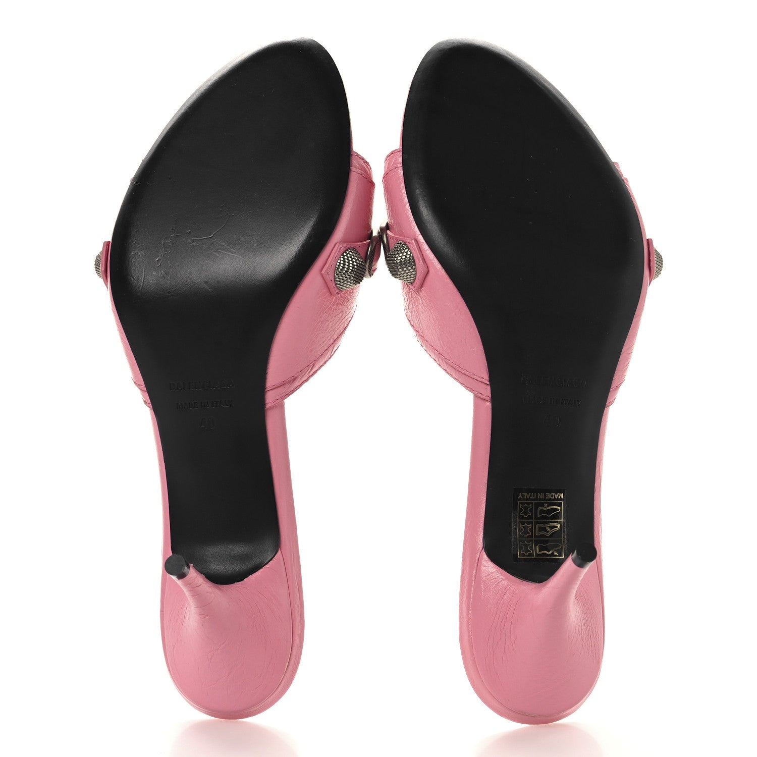 Balenciaga Agneau Arena Cagole 50mm Slide Sandals 40 Sweet Pink 6 of 10