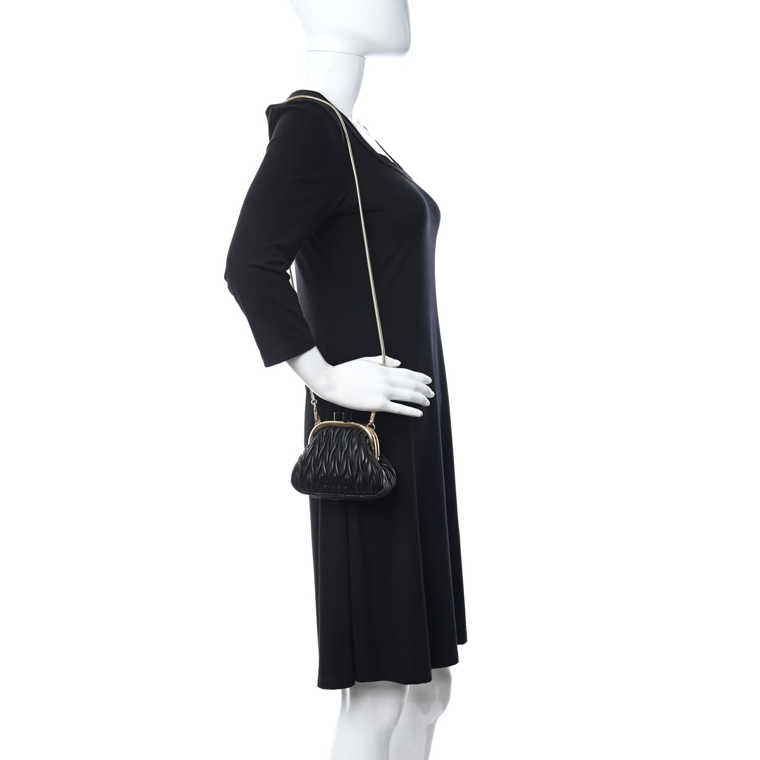 Miu Miu Nappa Matelasse Miu Belle Mini Bag Black 2 of 12