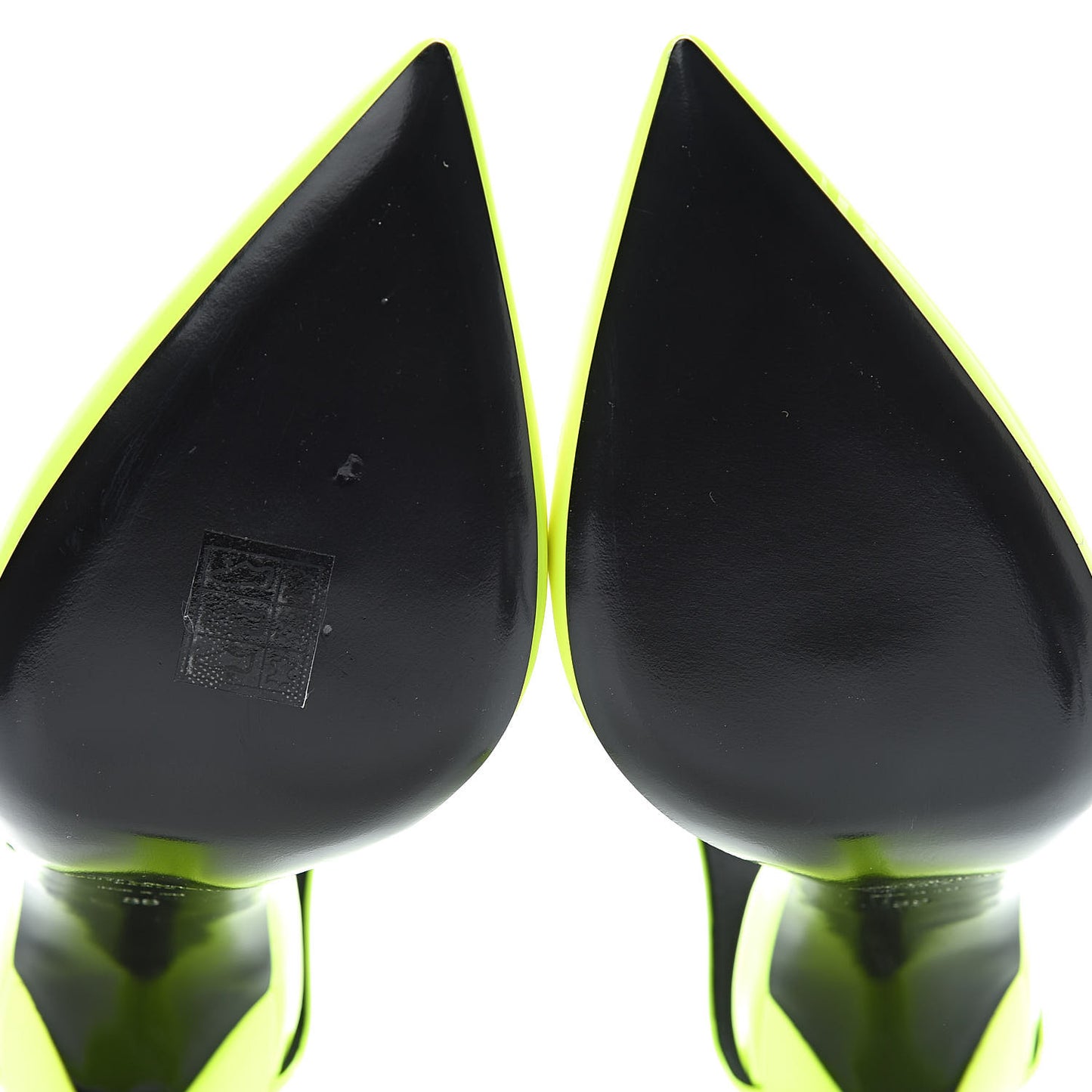 Patent Anja 105 Ankle Strap Pointed Pumps 39 Fluo Yellow