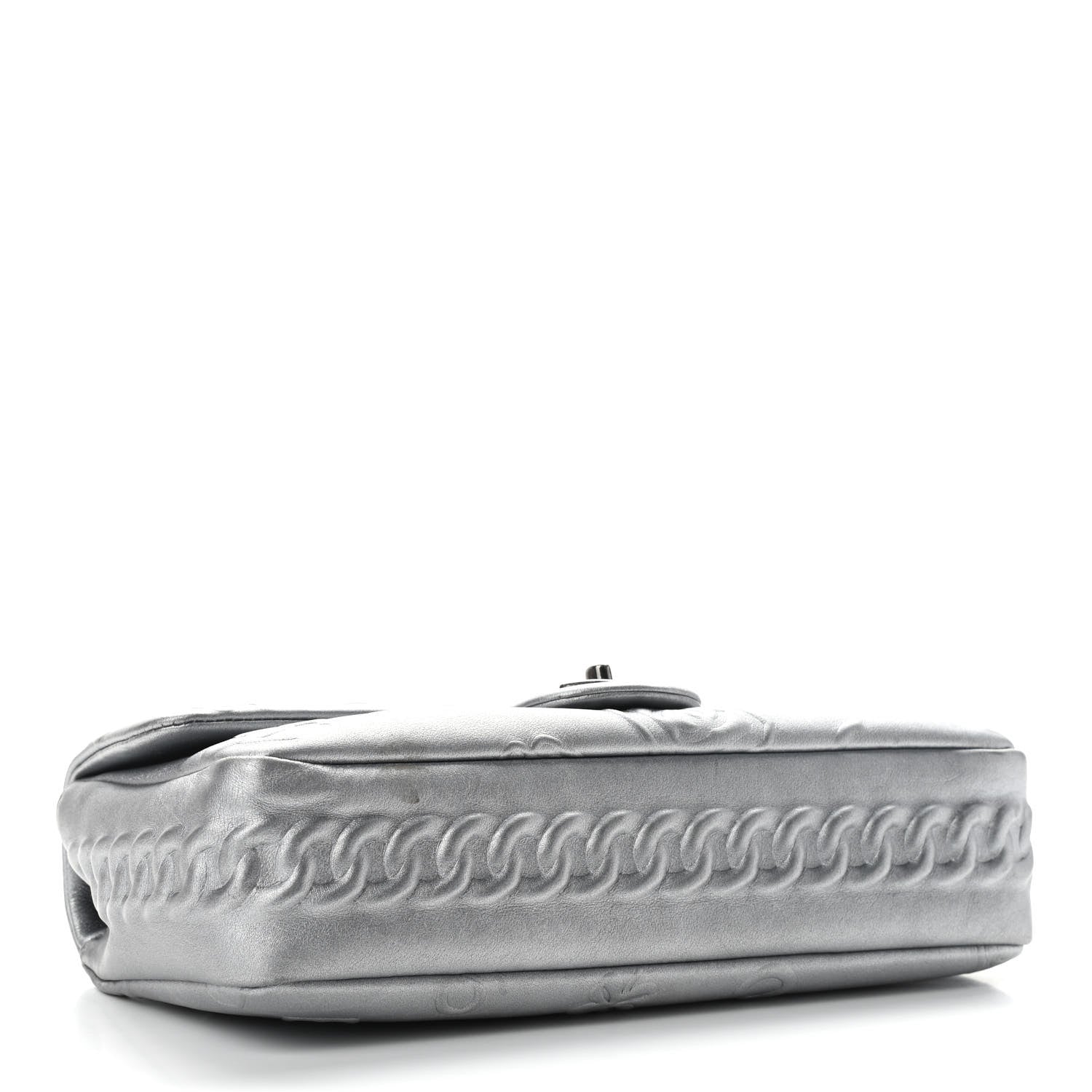 Chanel Metallic Lambskin Symbols Medium Single Flap Silver 4 of 11