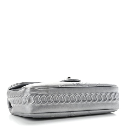 Chanel Metallic Lambskin Symbols Medium Single Flap Silver 4 of 11
