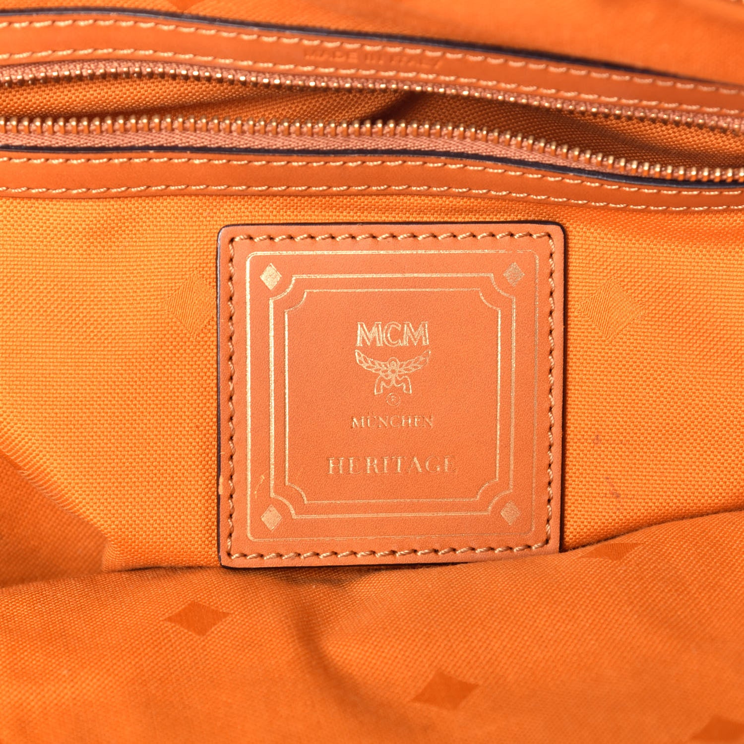 MCM Visetos Heritage Bowler Bag Cognac 6 of 9