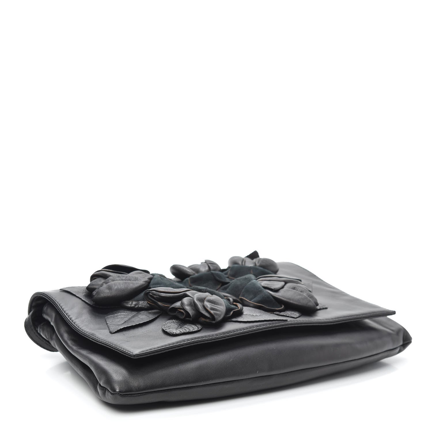 Valentino Garavani Nappa Rose Shoulder Bag Black 4 of 9