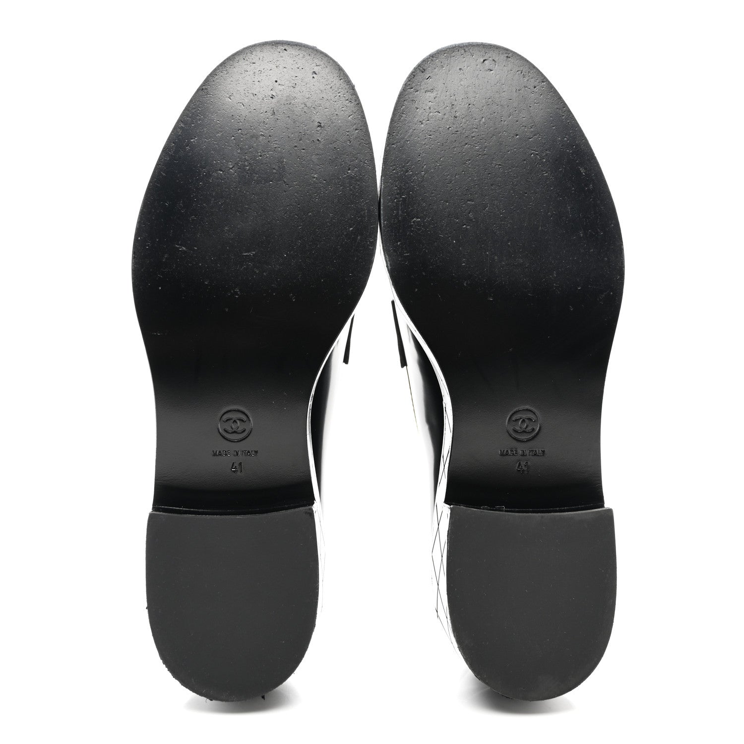 Chanel Shiny Calfskin Quilted CC Mocassin Loafers 41 Black 5 of 10