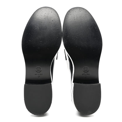 Chanel Shiny Calfskin Quilted CC Mocassin Loafers 41 Black 5 of 10
