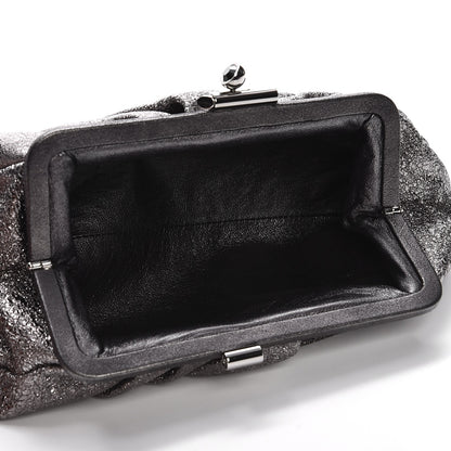 Chanel Metallic Crackled Calfskin Monte Carlo Clutch Dark Silver 5 of 7