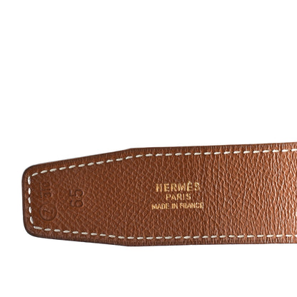 Hermes Box Courchevel 32mm H Belt 65 Black Gold 4 of 4