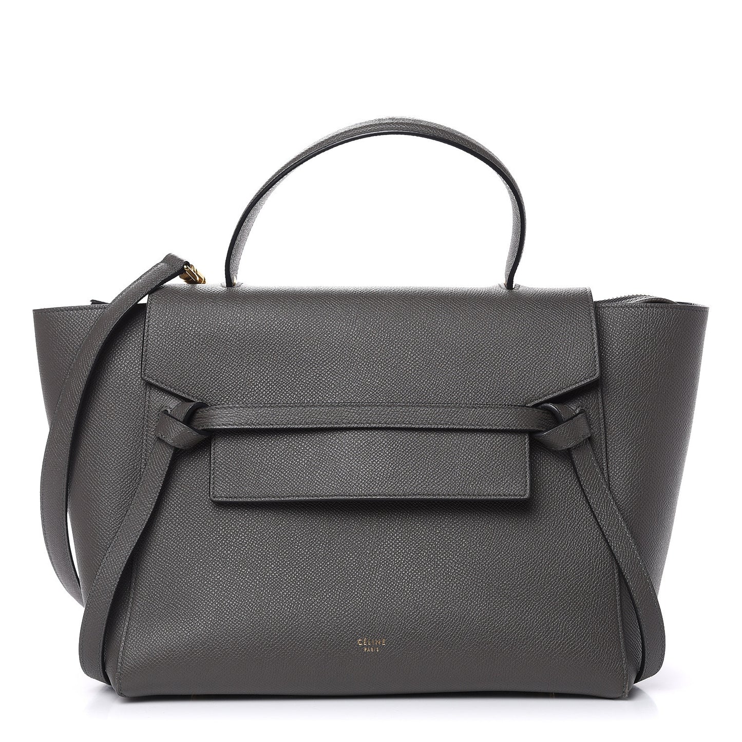 Grained Calfskin Mini Belt Bag Grey