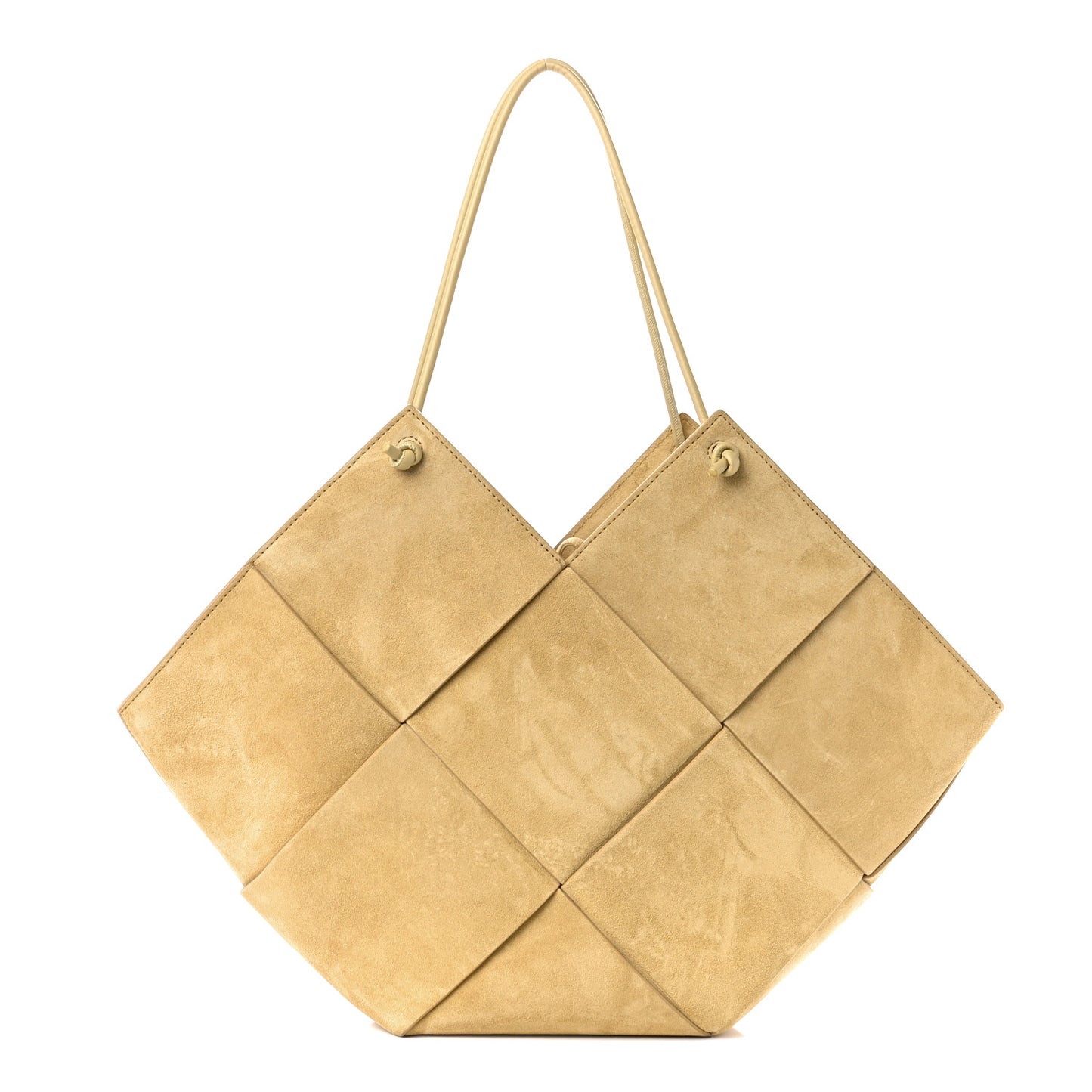 Suede Maxi Intrecciato Tote Cane Sugar Tapioca