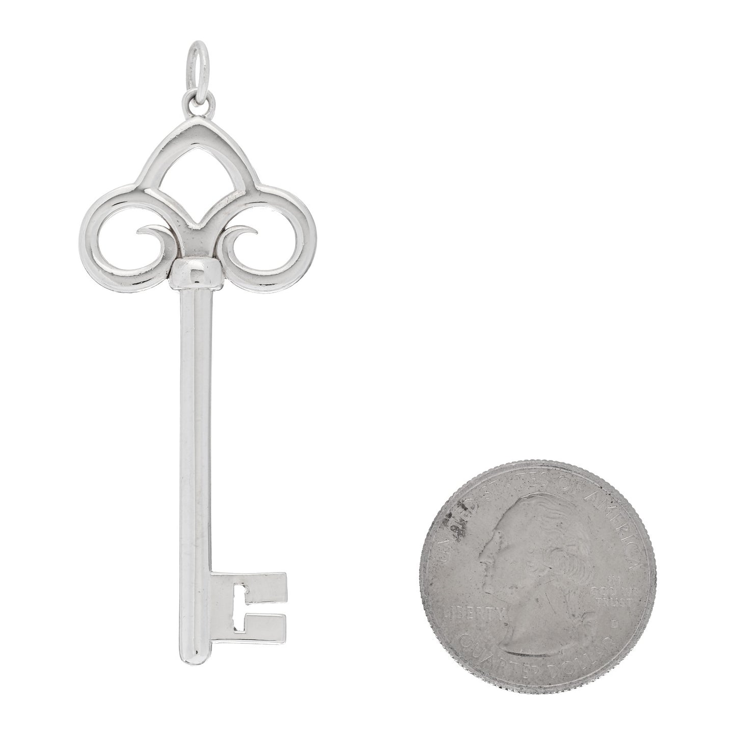 Sterling Silver Fleur De Lis Key Pendant